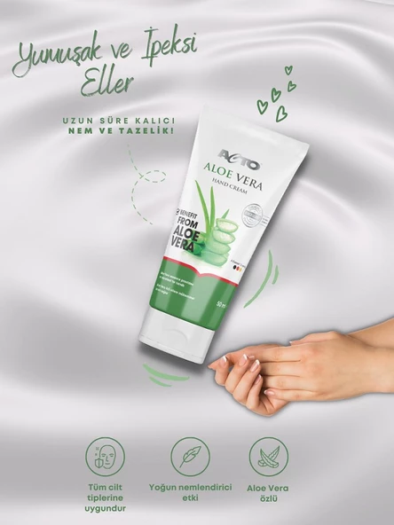 ACTO® ALOE VERA HAND CREAM 50 ml | Aloe Vera Özlü El Bakım Kremi | YENİ FORMÜL - 3