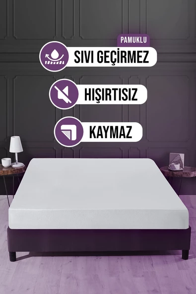 Pamuklu Fitted  Sıvı Geçirmez Yatak Alezi 90 x 190 cm