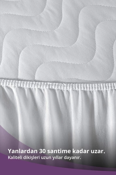 Pamuklu Fitted Sıvı Geçirmez Yatak Alezi  200 x 200 Cm - 2