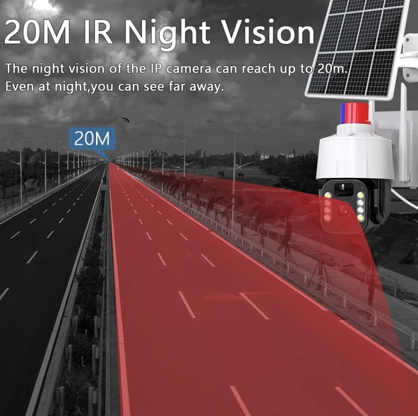 QASUL 5MP 4G Güneş Enerejili Kamera Dahili Pil PIR Hareket Algılama Dış Mekan Güvenlik Gözetleme PTZ WIFI Kamera V380 PRO - 8