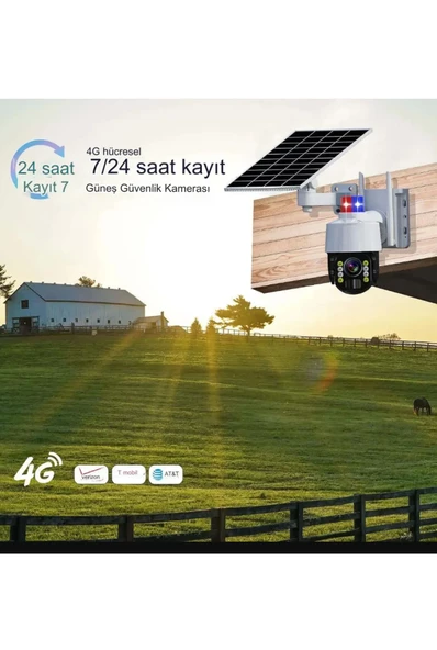QASUL 5MP 4G Güneş Enerejili Kamera Dahili Pil PIR Hareket Algılama Dış Mekan Güvenlik Gözetleme PTZ WIFI Kamera V380 PRO - 3