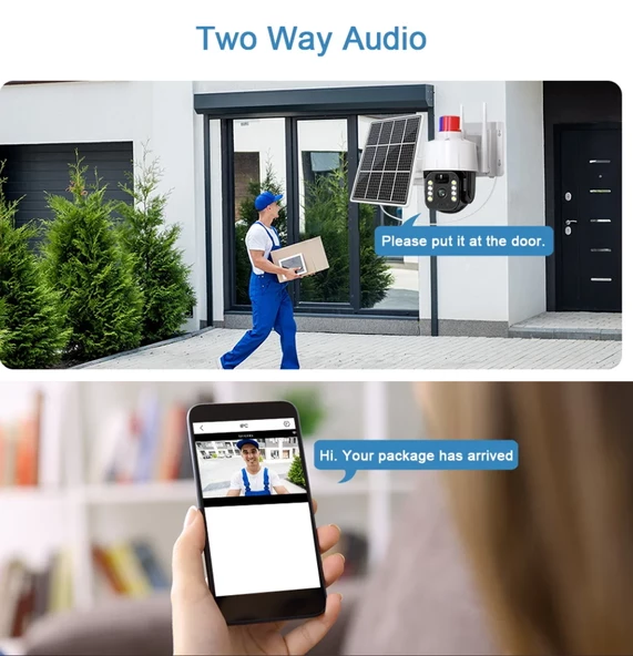 QASUL 5MP 4G Güneş Enerejili Kamera Dahili Pil PIR Hareket Algılama Dış Mekan Güvenlik Gözetleme PTZ WIFI Kamera V380 PRO - 6