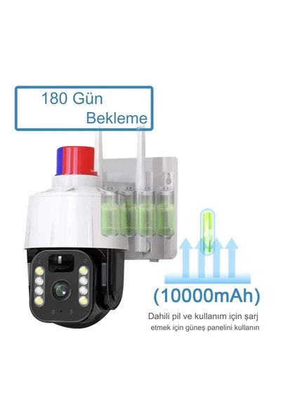 5MP (Kablosuz) Kamera, Güvenlik İçin Güneş Enerjili Panel Sim Kart Destekli Dış Mekan Kamerası - 4