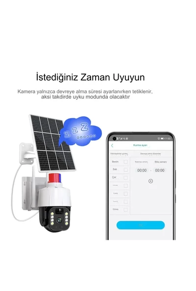 5MP (Kablosuz) Kamera, Güvenlik İçin Güneş Enerjili Panel Sim Kart Destekli Dış Mekan Kamerası - 2