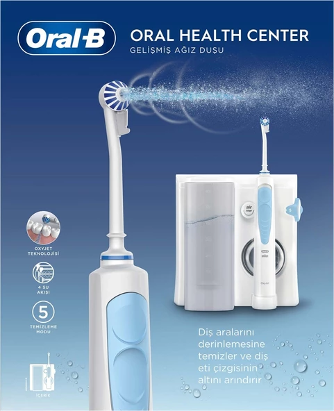 Oral-B Ağız Sağlığı Merkezi Ağız Duşu: Ağız duşu, 1 Oxyjet Başlığı, 1 Su Jeti Başlığı - 10
