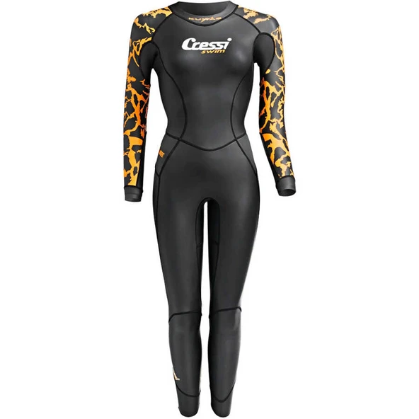 Cressi Kuwae Lady Yüzücü Elbisesi  2MM - NO:2 / S BLACK/ORANGE - Resim 2