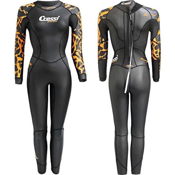 Cressi Kuwae Lady Yüzücü Elbisesi  2MM - NO:2 / S BLACK/ORANGE ürün görseli