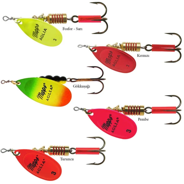 Mepps Aglia Fluo Olta Kaşığı  NO:2 GÖKKUŞAĞI - Resim 2