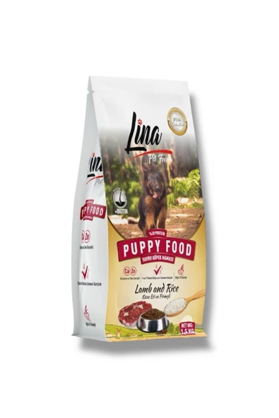 Lina Yavru Köpekler Için Kuzu Eti Ve Pirinçli Mama 15kg ürün görseli 1