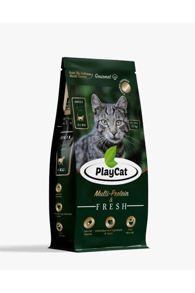 Playcat Kedi Kuru Maması Gurme Multicolor Tavuklu 15 Kg