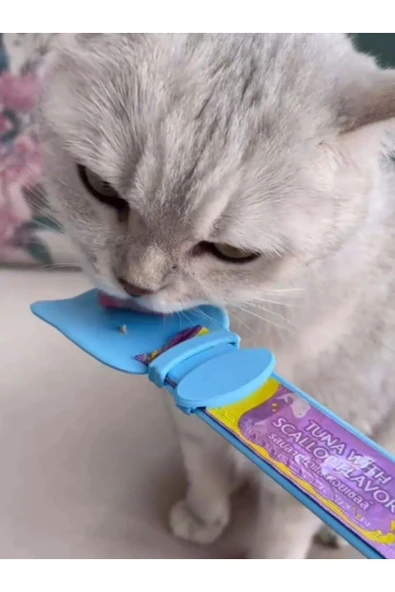 vet advice Kedi Pratik Kaşık Kolay Ödül Maması Yedirme Çubuğu Kedi Kaşığı ADET - 2