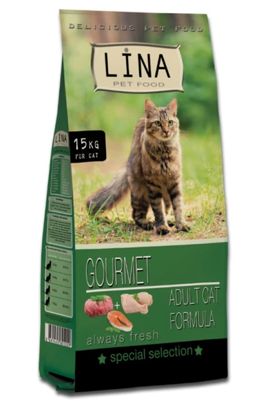 Lina Yetişkin Kediler Için Gurme Lezzetinde Karışık Premium Mama 15 Kg