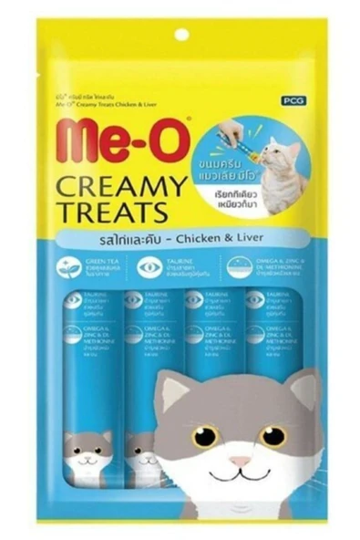 me-o Creamy Treats Meo Tavuklu & Ciğerli Krema Kedi Besin Takviyesi (15 Gr ürün görseli 1