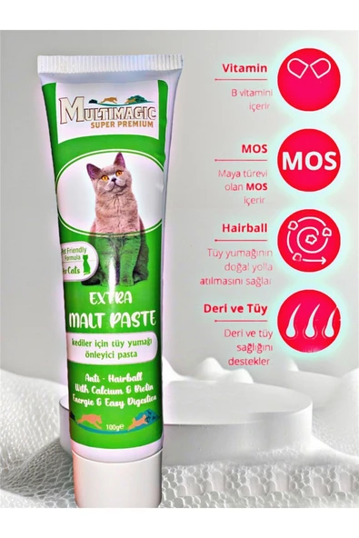 Multiamo Kediler için Tüy Yumağı Önleyici Multi Vitamin Deposu Paste