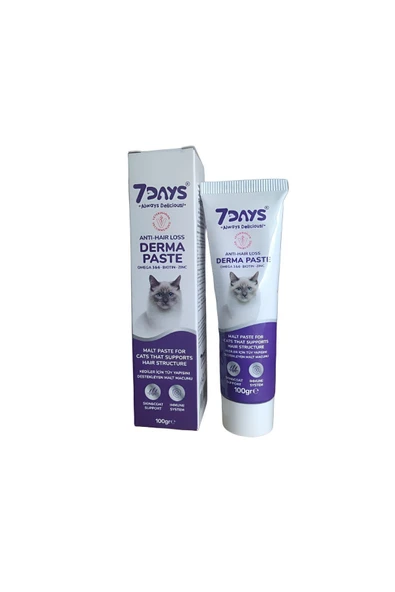 7DAYS Kediler İçin Tüy Sağlını Destekleyen Malt Macun (Tüy Dökülme Engelleyici) 100 gr ürün görseli 1