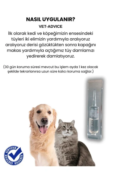 vet advice Kedi Köpek Dış Bitkisel Tüy Bakım Damlası - Resim 2