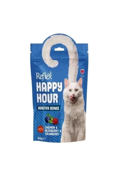 Reflex Happy Hour Somonlu ve Yaban Mersinli Destekleyici Kedi Ödülü 60 Gr ürün görseli 1