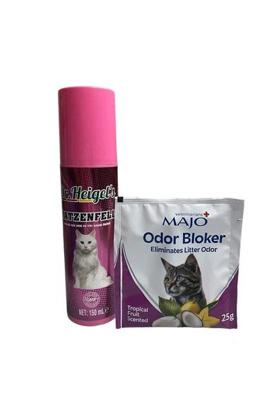 Majo Kedi Tüy Bakım Spreyi artı Kedi Kum Koku Giderici