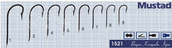 Mustad Olta İğnesi 1521 100lü  Standart NO:5 - Resim 2