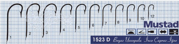 Mustad Olta İğnesi 1523D 100lü  Standart NO:12 - Resim 2