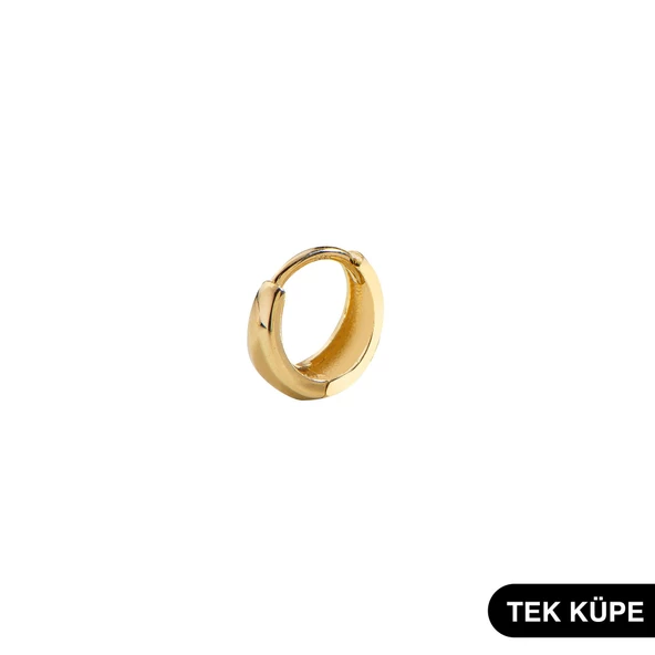 14 Ayar Altın Minik Tek Halka Küpe 0,85 gr - 5