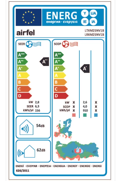 Airfel LTXM35N 12000 BTU R32 A++ Inverter Duvar Tipi Klima (Montaj Dahil) - 9