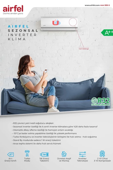 Airfel LTXM35N 12000 BTU R32 A++ Inverter Duvar Tipi Klima (Montaj Dahil) - 4
