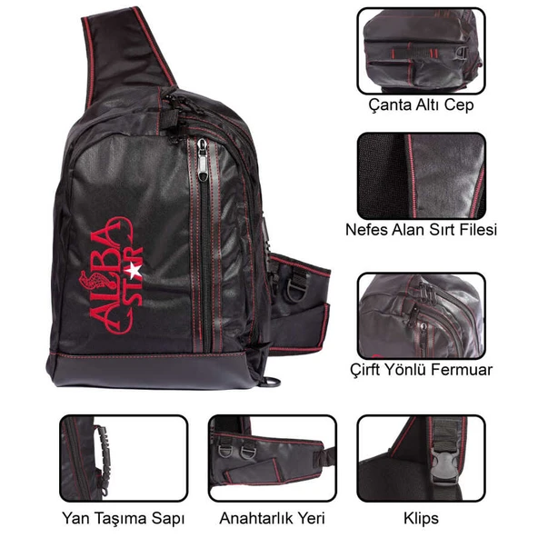 Albastar Üç Gözlü Sırt Çantası  Standart - Resim 2