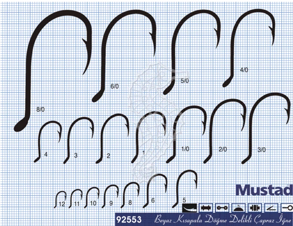 Mustad Olta İğnesi 92553 25li  Standart NO:3-0 - Resim 4