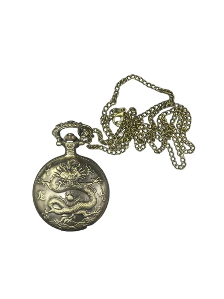Zincirli Askılı Dragon Modelli Antik Köstekli Saat - 2