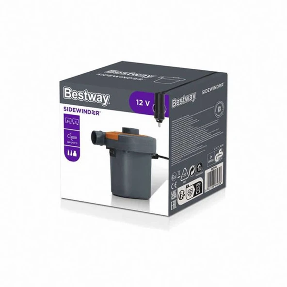 Bestway 62144 Sidewinder DC 12V Araç Çakmaklıklı Pompa  Standart Standart - Resim 2