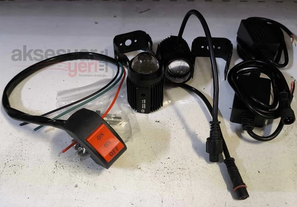 Honda PCX 125 Uyumlu Motosiklet Sis Farı - Mercekli 2 Renkli Beyaz ve Sarı Led Far - 6