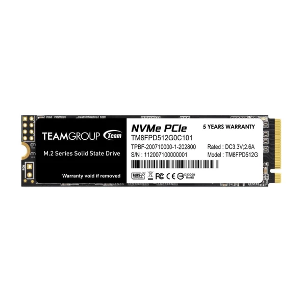 Team MP33 Pro TM8FPD512G0C101 512GB (2100/1700MB/s) M.2 2280 PCIe 3.0 NVMe SSD