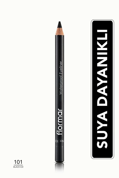 Mat Bitişli Suya Dayanıklı Göz Kalemi (SİYAH) - Waterproof Eyeliner - 101 Black Ice - 8690604109012