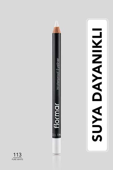 Suya Dayanıklı Mat Göz Kalemi (BEYAZ) - Waterproof Eyeliner - 113 Pure White - 8690604109135