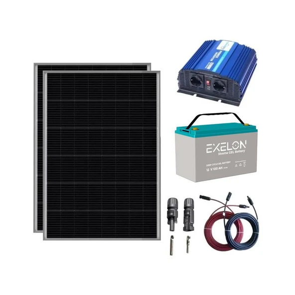 1200 Watt Tv Aydınlatma Bağ Evi Güneş Enerjisi 250W Solar Paket - 1