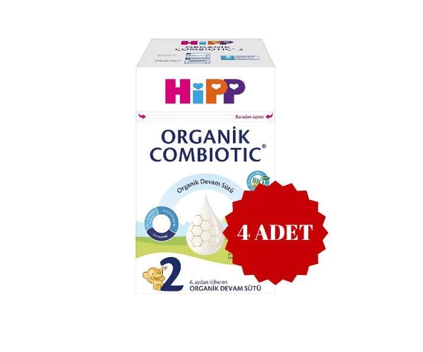 Hipp Organik Combiotic Bebek Sütü 2 Numara 800 gr 4 Adet