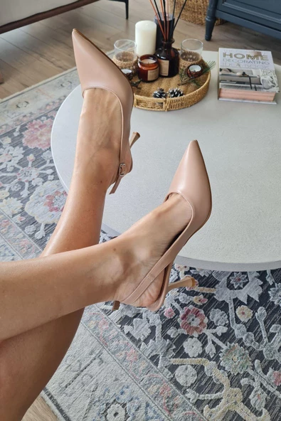 10 31 Topukla Kadın Kadeh Topuk Arkası Açık Stiletto Ayakkabı - 12