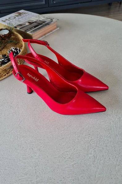 10 31 Topukla Kadın Kadeh Topuk Arkası Açık Stiletto Ayakkabı - 8