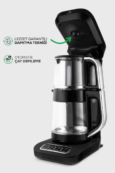 Karaca Robotea Pro 4 in 1 Konuşan Cam Çay Makinesi Black Chrome - 4
