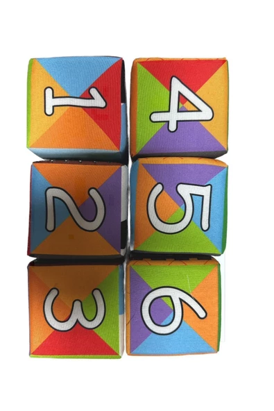 Sozzy Toys SOZZY 6 AYRI TEMALI KÜP AİLESİ- SÜNGER ÜSTÜ YUMUŞAK KUMAŞ - Resim 3