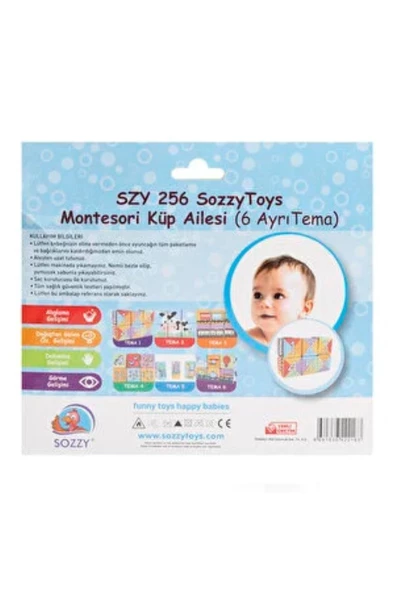 Sozzy Toys SOZZY 6 AYRI TEMALI KÜP AİLESİ- SÜNGER ÜSTÜ YUMUŞAK KUMAŞ - Resim 2