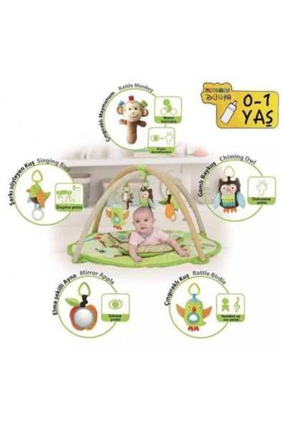 Sozzy Toys Yeşil Pamuklu Mutlu Bebek Oyun Halısı - Resim 2