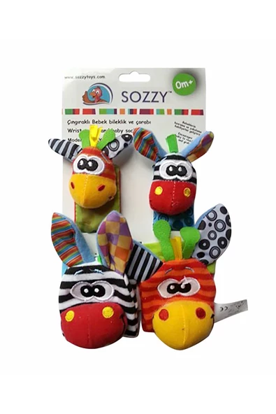 Sozzy Toys Çıngıraklı Bebek Bileklik Ve Çorabı / - 1