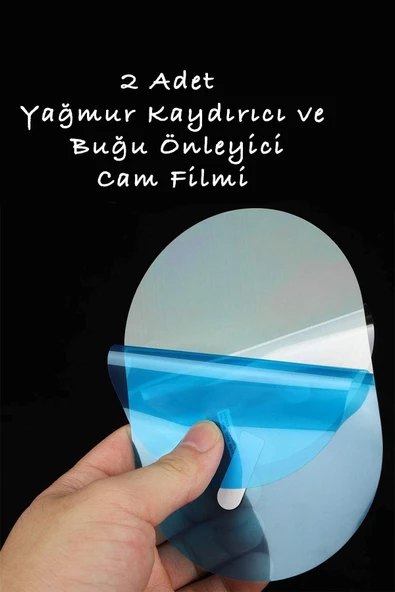 Oto Yan Ayna Yağmur Cam Film 2 Adet - Buğu Önleyici & Su Tutmaz Film - 3