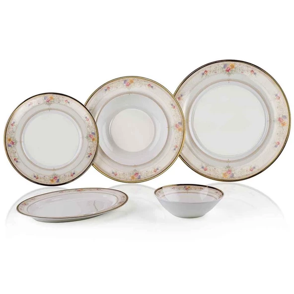 Porio Eliza 85 Parça Bonechina Yemek Takımı