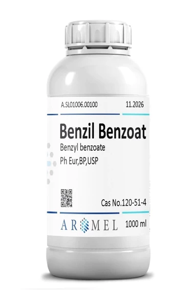 AROMEL,Benzil Benzoat | 1 Lt | Benzyl Benzoate | Pharma Grade | Ekstra Saf