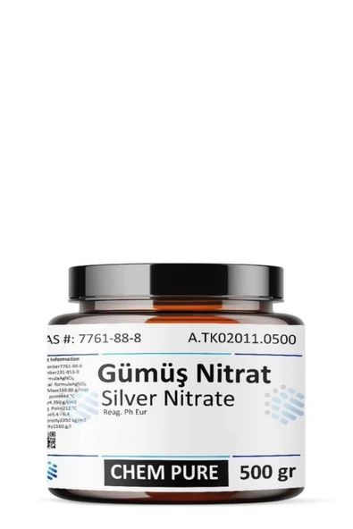 AROMEL,Gümüş Nıtrat , 500 Gr , Chem Pure , Silver Nıtrate