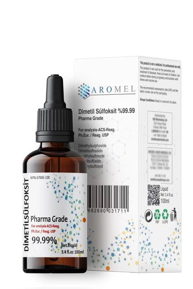 AROMEL,Dmso, Di Metil Sülfoksit 100 Ml Pharma Grade | Alman Menşei | Cam Şişe