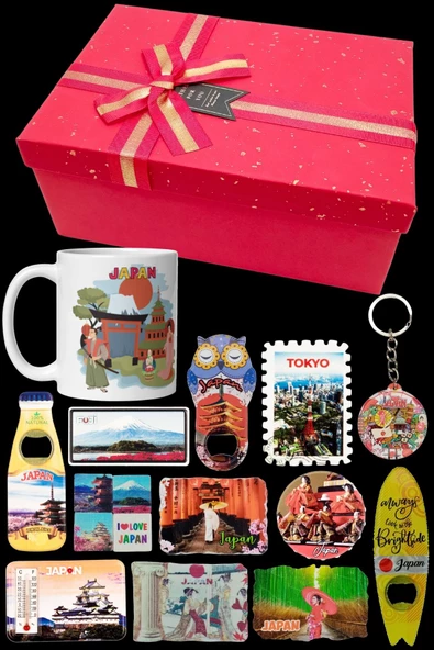 Japonya Hediye Kutusu 10 Parça Kupa Magnet Anahtarlık Kutu - Resim 6